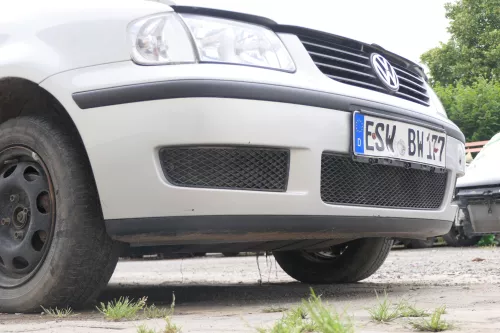 VW Polo 6N2 Stoßstange vorne Frontstoßstange Stoßfänger silber LB7Z + Grill (170481)