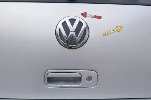 Polo 6N2 Heckklappe Klappe hinten Kofferraumklappe silber LB7Z Scheibe (170482)