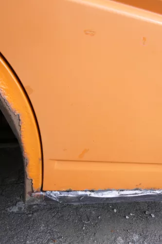 VW T4 Tür vorne links orange LP2C Fahrertür 701831055H bis ca1996 ohneAnbauteile (170597)