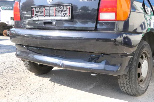 VW Polo 6N Stoßstange hinten 2-geteilte Heckstoßstange schwarz LC9Z Stoßfänger (170770)