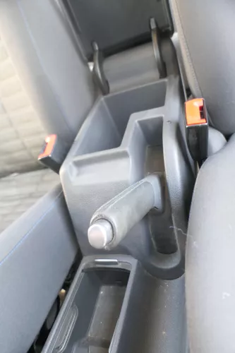 VW Golf 5 1K Handbremse Feststellbremse Handbremshebel Leder blau blaue Nähte (170874)