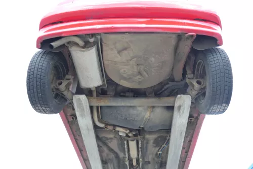 VW Polo 6N Stoßstange hinten 2-geteilte Heckstoßstange rot LP3G Stoßfänger (171171)