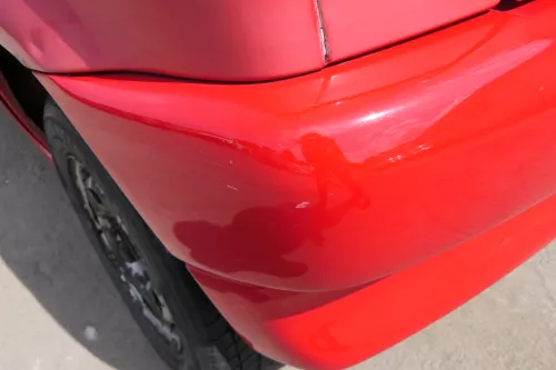 VW Polo 6N Stoßstange hinten 2-geteilte Heckstoßstange rot LP3G Stoßfänger (171171)