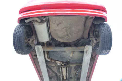 VW Polo 6N Stoßstange hinten 2-geteilte Heckstoßstange rot LP3G Stoßfänger (171171)