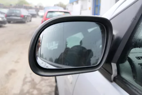 VW Fox 5Z manueller Spiegel Außenspiegel + Glas links silber grau LA7W (171262)