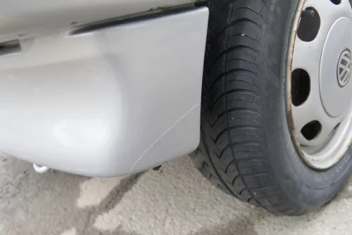 VW Polo 6N Stoßstange hinten 2-geteilte Heckstoßstange silber LB7Z Stoßfänger (171406)