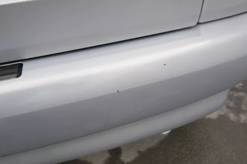 VW Polo 6N Stoßstange hinten 2-geteilte Heckstoßstange silber LB7Z Stoßfänger (171406)