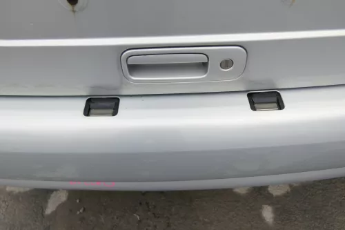 VW Polo 6N Stoßstange hinten 2-geteilte Heckstoßstange silber LB7Z Stoßfänger (171406)