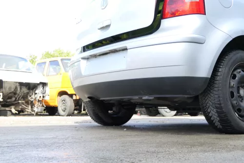 VW Polo 9N 9N3 Stoßstange Heckstoßstange hinten silber LA7W (171550)