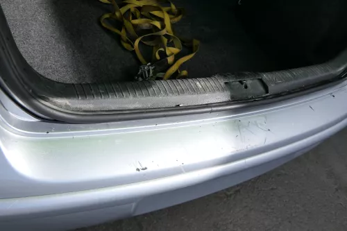 VW Polo 9N 9N3 Stoßstange Heckstoßstange hinten silber LA7W (171550)