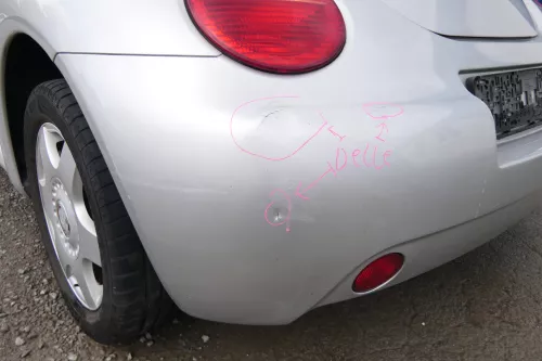 VW New Beetle 9C Stoßstange hinten Stoßfänger grau silber LG9R Heckstoßfänger (171732)