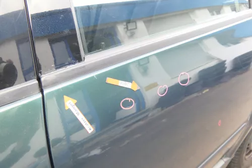 VW Passat 3B 3BG Limousine Tür hinten links grün LC6N (171973)