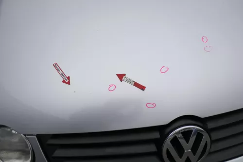VW Polo 9N Motorhaube Klappe vorne silber grau LA7W reflexsilber bisca.Bj.2004 (172668)