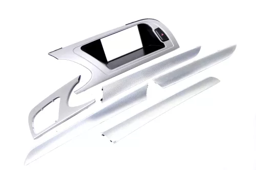 A4 8K B8 Verkleidung um Tacho Klappe Abdeckung Dekor flex-metallic silber alu (172819)