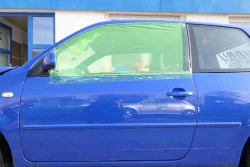 VW Lupo Seat Arosa Tür vorne links Fahrertür blau LW5Z (mechanischer FH) (173907)