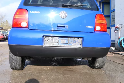 VW Lupo Stoßstange hinten Heckstoßstange Stoßfänger blau LW5Z