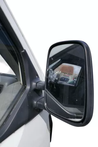 VW T4 mechanisch Spiegel Außenspiegel rechts Glas schwarz 701857508 origi matt