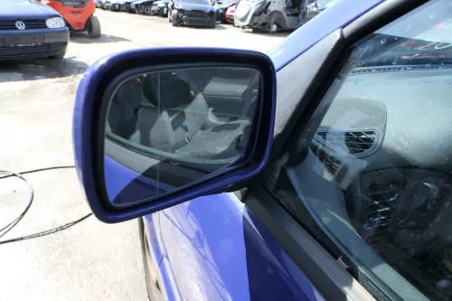VW Polo 6N mechanisch manuell Spiegel Außenspiegel links blau lila LD5D (174804)