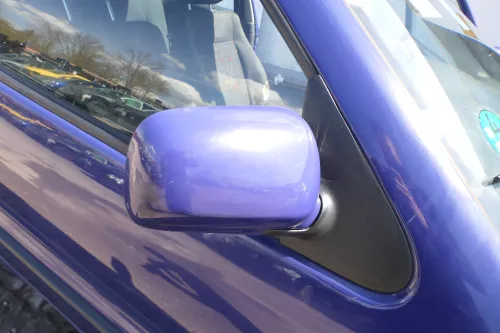 VW Polo 6N mechanisch manuell Spiegel Außenspiegel rechts blau lila LD5D