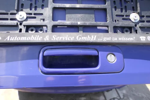 VW Polo 6N Heckklappe Klappe hinten Kofferraumklappe mit Scheibe blau LD5D (174807)