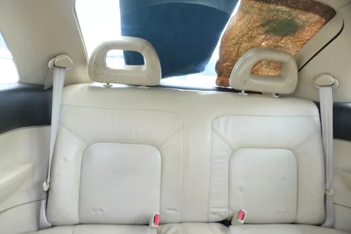 New Beetle 9C Sitz Sitze Rückbank Rücksitzbank Lehne Leder beige besch creme (175380)