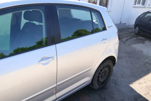 VW Golf Plus 5M 6 521 Türblatt Tür Blech hinten links grau silber LA7W + Rahmen (175409)