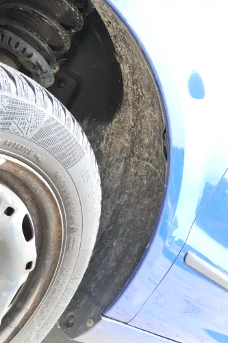 VW Fox Kotflügel vorne links blau LL5M (175500)