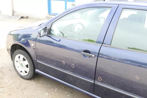 Fabia 6Y Kombi + Limousine Tür vorne links Fahrertür blau LF5U ohneAnbauteile (175735)