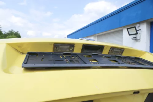 Skoda Fabia 6Y6 Schrägheck Heckklappe Kofferraumklappe hinten gelb LF1R Scheibe (175769)