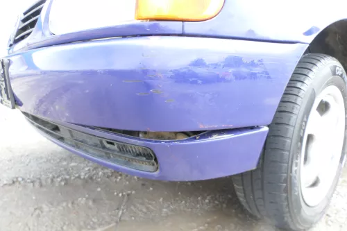 VW Polo 6N Stoßstange vorne 2-geteilte Frontstoßstange blau LD5D Stoßfänger (175884)