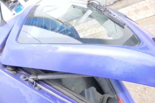 VW Polo 6N Heckklappe Klappe hinten Kofferraumklappe mit Scheibe blau LD5D (175893)