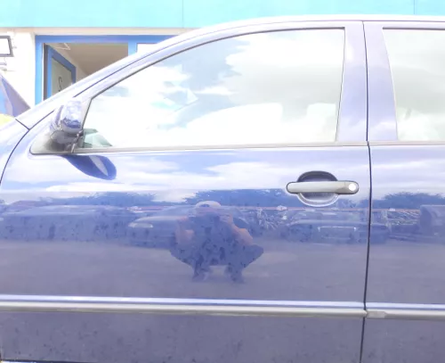 Fabia 6Y Kombi + Limousine Tür vorne links Fahrertür blau LF5U ohneAnbauteile