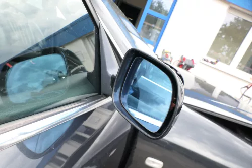 Audi A6 4B Spiegel Außenspiegel rechts elektrisch schwarz LZ9U + Glas