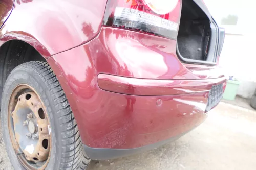 VW Polo 9N 9N3 Stoßstange Heckstoßstange hinten rot LC3R Einparkhilfe PDC (176359)