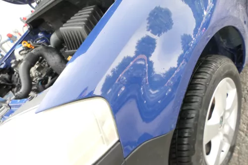 VW Fox Kotflügel vorne links blau LL5M (176372)