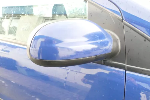 VW Fox 5Z manueller Spiegel Außenspiegel + Glas rechts blau LL5M mechanisch