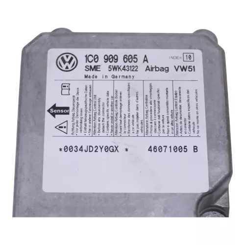 VW T5 Steuergerät für Airbag Airbagsteuergerät 1C0909605A 03G 1x Airbag Index 10 (176434)
