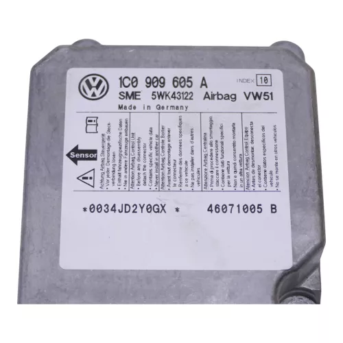 VW T5 Steuergerät für Airbag Airbagsteuergerät 1C0909605A 03G 1x Airbag Index 10 (176434)