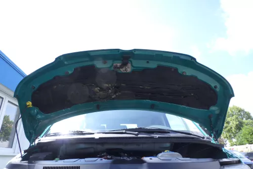 VW T5 Multivan Motorhaube Haube Klappe vorne grün weiß (176438)