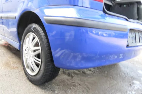 VW Polo 6N2 Stoßstange hinten Heckstoßstange Stoßfänger blau LA5C surf (176660)