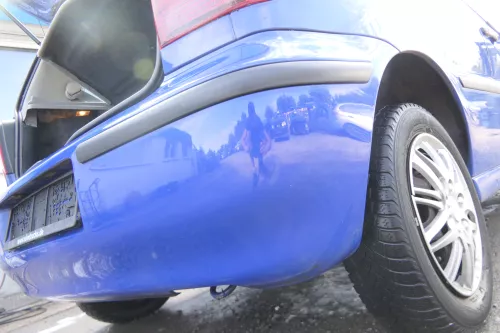 VW Polo 6N2 Stoßstange hinten Heckstoßstange Stoßfänger blau LA5C surf (176660)