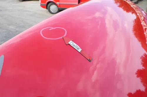 VW Polo 6N Motorhaube Frontklappe Haube vorne Klappe rot LP3G (177004)