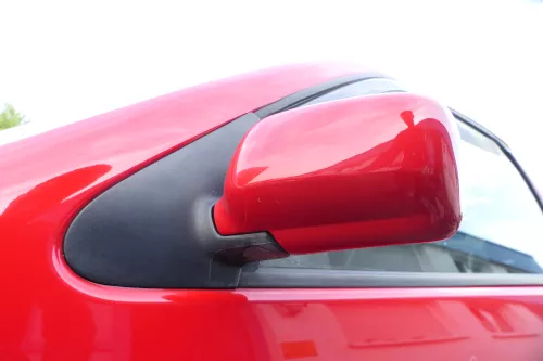 VW Polo 6N mechanisch manuell Spiegel Außenspiegel links rot LP3G (177009)