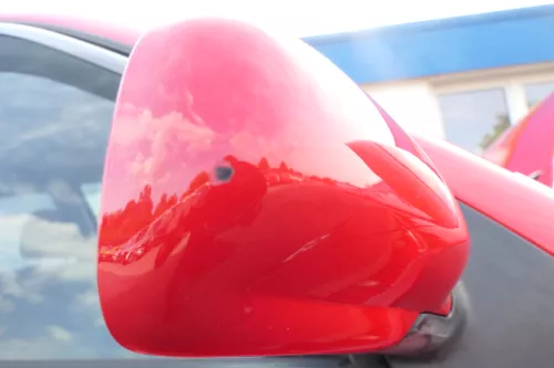 VW Polo 6N mechanisch manuell Spiegel Außenspiegel rechts rot LP3G (177010)