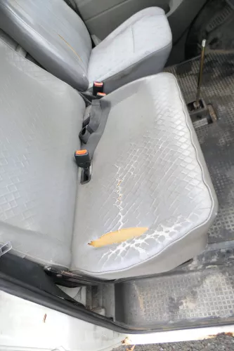 VW T4 Sitz vorne rechts 2er Doppel Beifahrersitz Doppelsitzbank grau mit Konsole (177147)