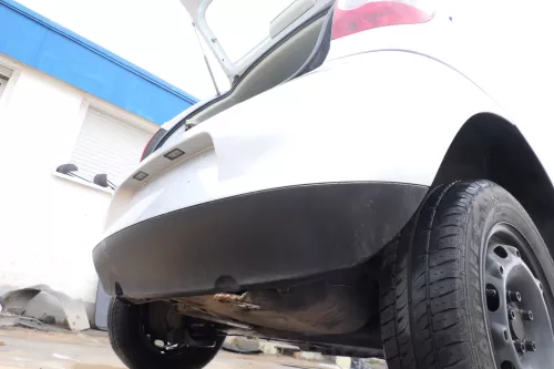 VW Fox 5Z Stoßstange hinten Stoßfänger silber LA7W Heckstoßstange Bilder!! (177670)