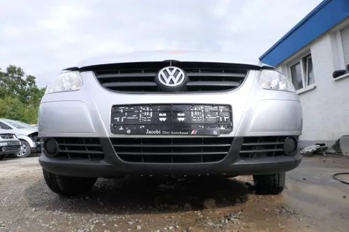VW Fox 5Z Stoßstange vorne Stoßfänger silber LA7W mit Grill (177672)