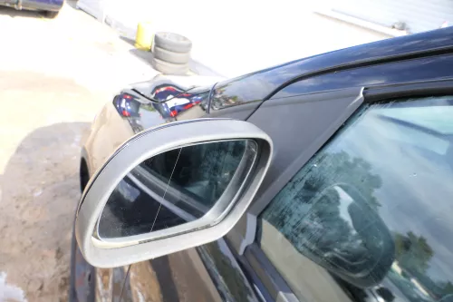 VW Fox 5Z manueller Spiegel Außenspiegel + Glas links schwarz LC9Z (177689)