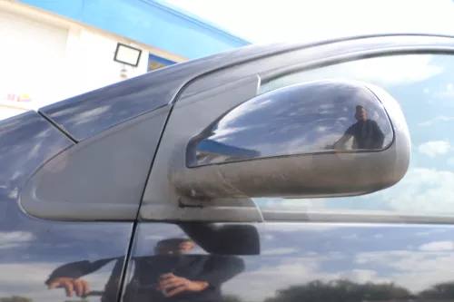 VW Fox 5Z manueller Spiegel Außenspiegel + Glas links schwarz LC9Z (177689)