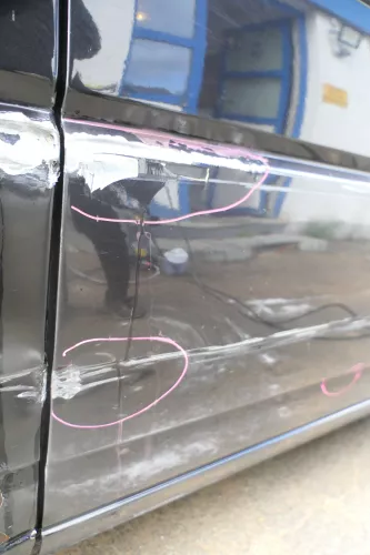 T4 Transporter Tür rechts Schiebetür mit Scheibe Multivan Caravelle schwarz LC9Z (177904)